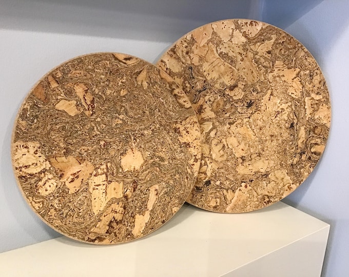 2 x Cork hot base round, 25cm and 30cm, Vegan, Eco Friendly