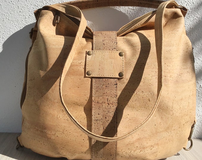 Cork handbag / shoulderbag / back pack, 3 in 1, Vegan, cruelty free, Eco Friendly