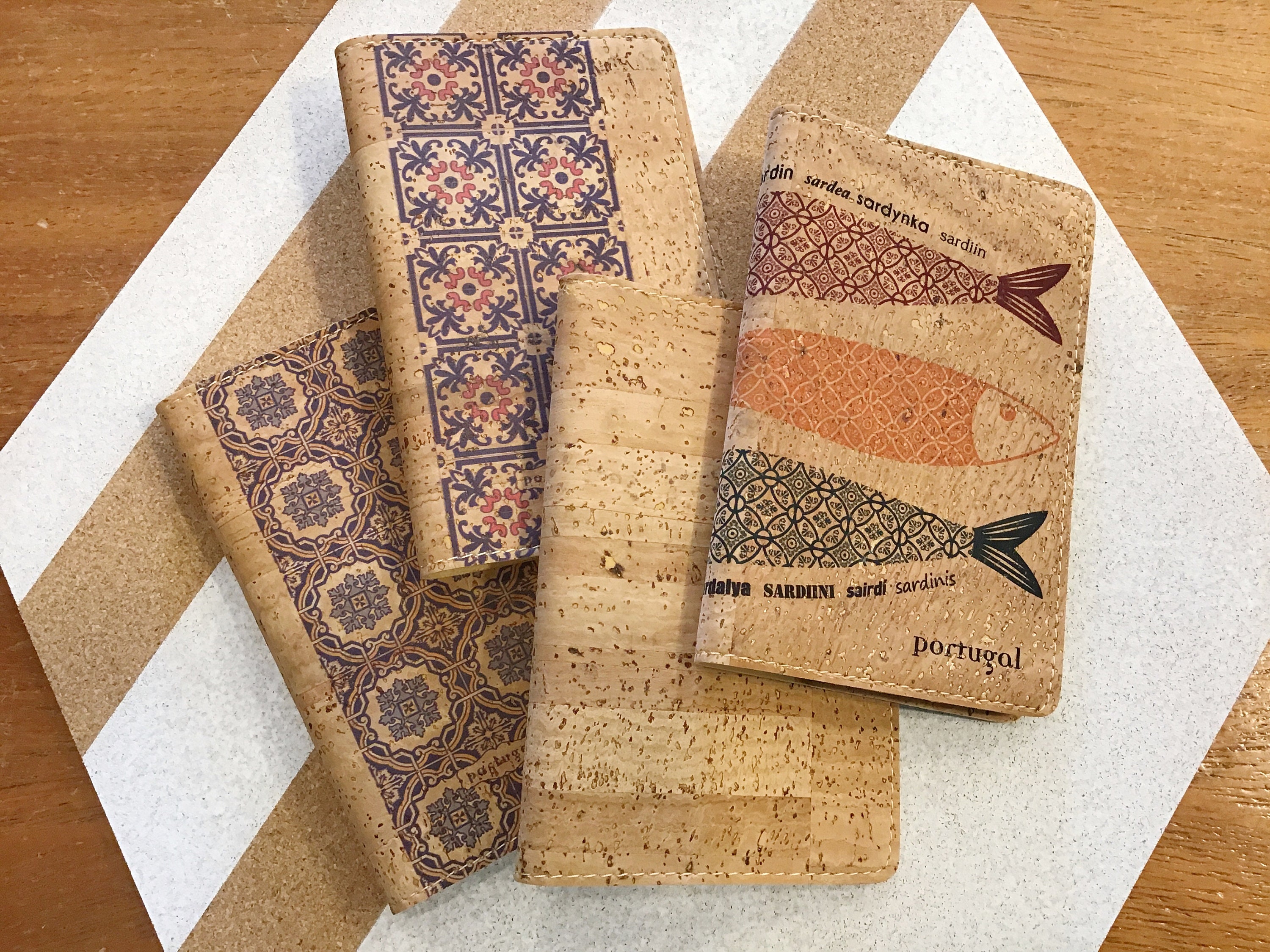 Ready To Ship Vegan Cork Unlined Notebook, Portuguese Tiles