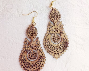 Cork earrings - filigree - Vegan - Eco Friendly