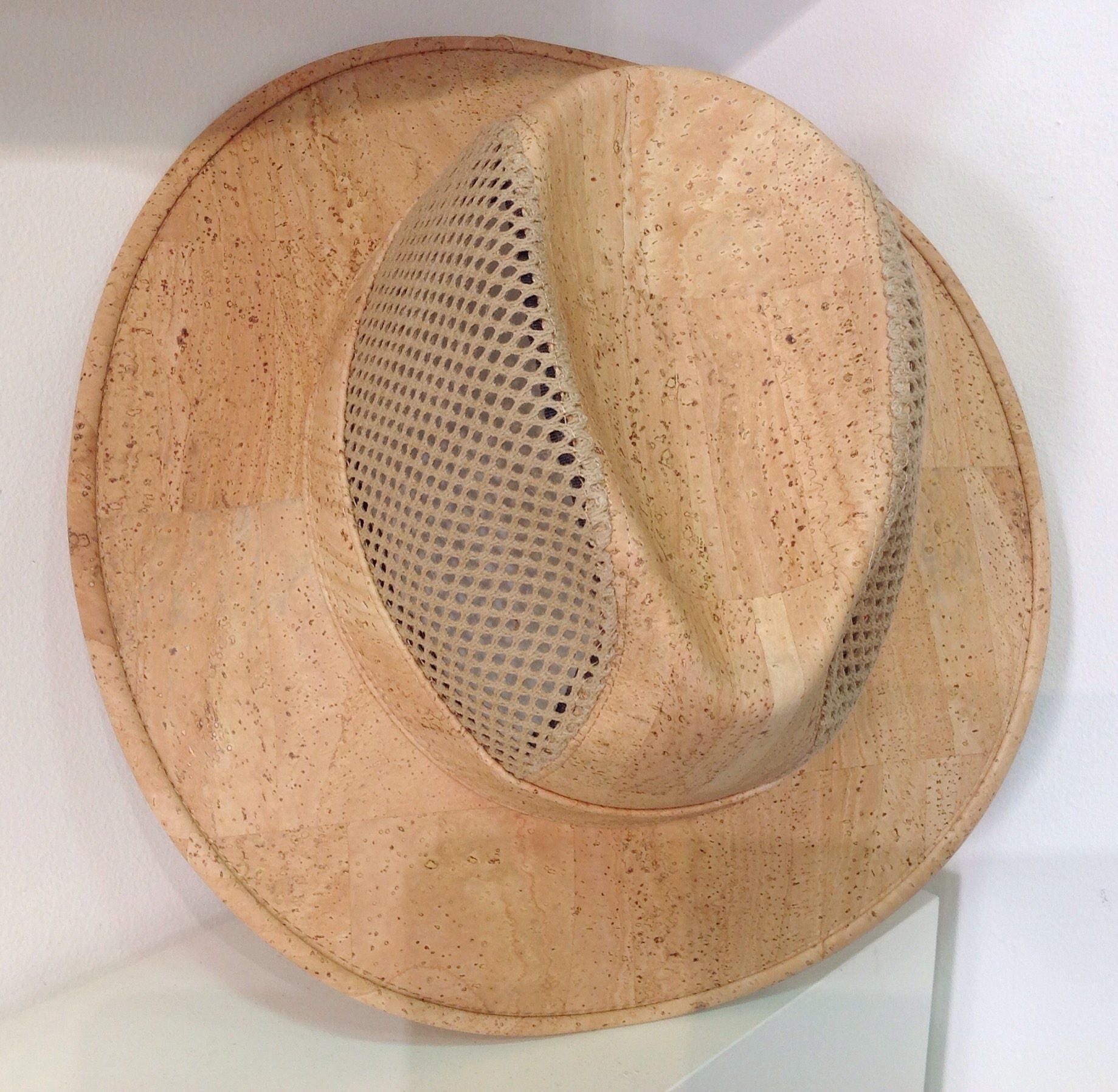Natural cork hat with mesh Vegan Eco Friendly