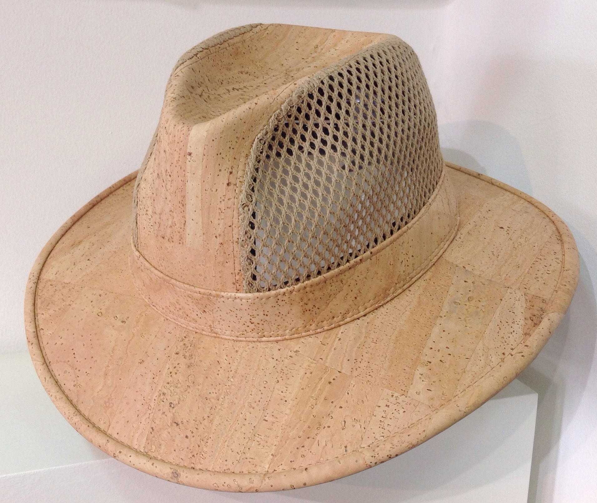 Natural cork hat with mesh Vegan Eco Friendly