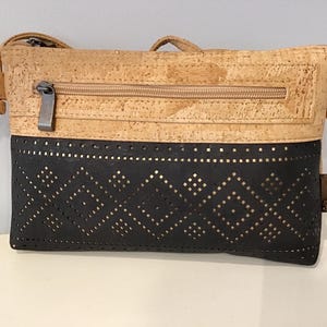 Cork shoulder/cross body bag, Black cork, vegan, cruelty free,  Eco Friendly