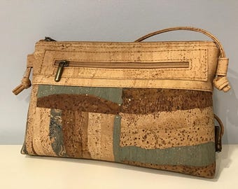 Cork shoulder/cross body bag, vegan, cruelty free,  Eco Friendly