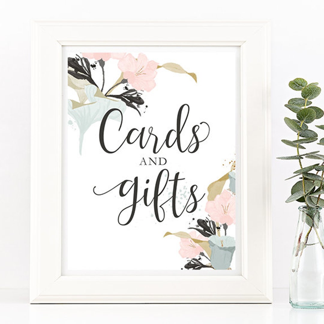 Cards Sign Printable Wedding Cards & Gifts Sign, Printable Wedding, Downloadable Wedding ...
