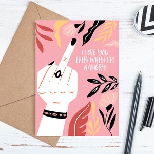 Valentines Card, I love you Card, Valentine Card, Cute Valentine, Boyfriend Card Girlfriend Card, Spouse Card, Hangry Card, Printable