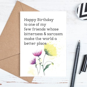 Printable Birthday Card, Digital Downloadable Happy Birthday Card, Sarcastic Friend, Includes Envelope Template, Instant JPG Download
