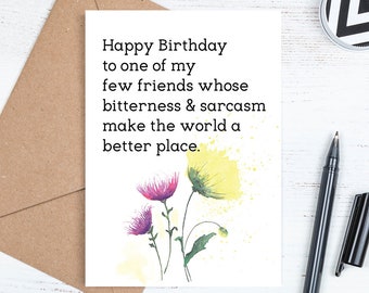 Printable Birthday Card, Digital Downloadable Happy Birthday Card, Sarcastic Friend, Includes Envelope Template, Instant JPG Download