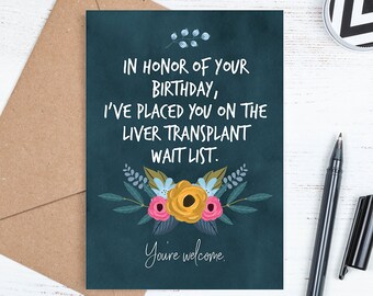 Printable Happy Birthday Card, Digital Downloadable Card, Happy Birthday Honor Includes Envelope Template, Instant JPG Download