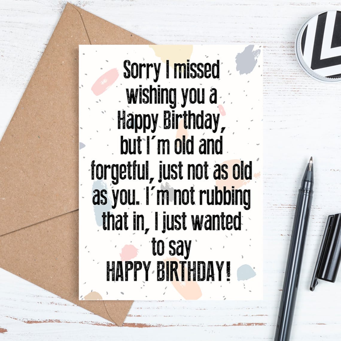 Printable Belated Birthday Card, Downloadable Happy Belated Birthday ...
