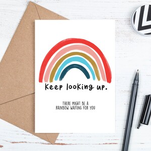 Druckbare Karte, Miss You Karte, Senden einer Umarmungskarte, Social Distancing Karte, Quarantänekarte, Stay Positive Karte, Regenbogenkarte, Umschlag, JPG