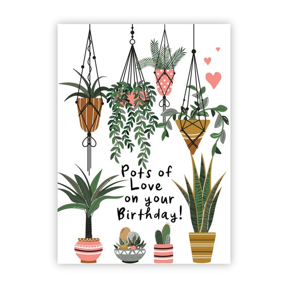 Printable Birthday Card, Plants, Downloadable Happy Birthday Card, Plant  Lover Card, Plants Birthday Card, Envelope, Download - Etsy