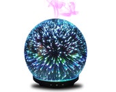Original 3D Glass Aromatherapy Essential Oil Ultrasonic Diffuser w Large water tank LED Mood Lighting Customization