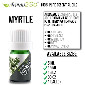 Myrtle Essential Oil Bulk / Various Sizes - 100% Pure & Undiluted - Use in Aromatherapy Diffusers, Candles, Soaps, Massage Oil