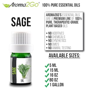 Sage (Dalmation) Essential Oil Bulk / Various Sizes - 100% Pure & Undiluted - Use in Aromatherapy Diffusers, Candles, Soaps, Massage Oils