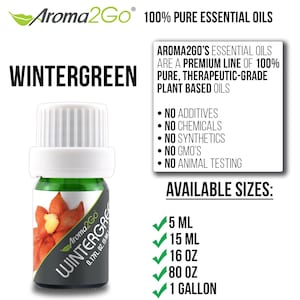 Wintergreen Essential Oil Bulk / Various Sizes - 100% Pure & Undiluted - Use in Aromatherapy Diffusers, Candles, Soaps, and Massage Oil