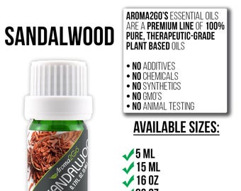 Sandalwood (W. Australian) Essential Oil Bulk / Various Sizes - 100% Pure & Undiluted - Use in Aromatherapy Diffusers, Candles, and Soaps