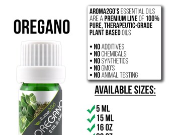 Oregano Essential Oil Bulk / Various Sizes - 100% Pure & Undiluted - Use in Aromatherapy Diffusers, Candles, Soaps, Massage Oil