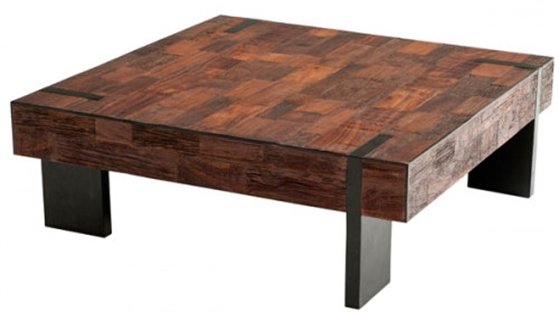 Rustic Distressed Modern Coffee Table Etsy