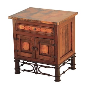 Pablo Country Hammered Copper Enclosed Nightstand