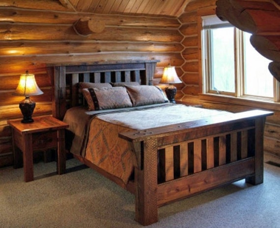 Reclaimed Rustic Barnwood Mission Bed