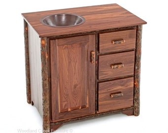 Rustic Log Vanity