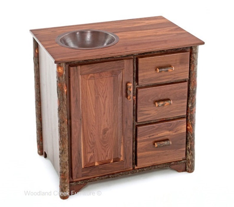 Rustic Log Vanity Etsy