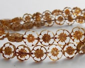 8mm 10mm Crystal Picasso Table Cut Hawaii Flower Beads, Transparent, Czech Republic Glass Beads