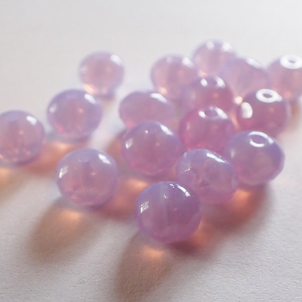 7x4mm & 9x6mm Violet Opal Faceted Rondelle Beads, Translucent, 7x5mm, Czech Republic Glass Beads