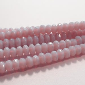 25 - Rondelle facetado de ópalo lavanda de 5 x 3 mm, cuentas de vidrio checo, cuentas de donut, espaciadores pequeños, cuentas Monkeyshine