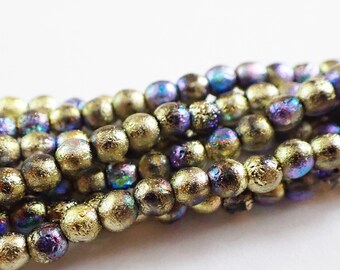 5mm 50 Round Druk AB metallic transparent Czech glass beads