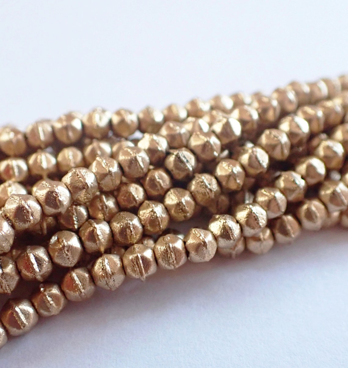50 Matte Gold 3mm English Cut Beads Tiny Spacer Beads Etsy