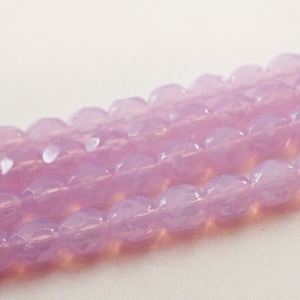 15 - Violett Opal 8 mm Facetterade Eldpolerade Runda Pärlor, Genomskinliga, Tjeckiska Glaspärlor