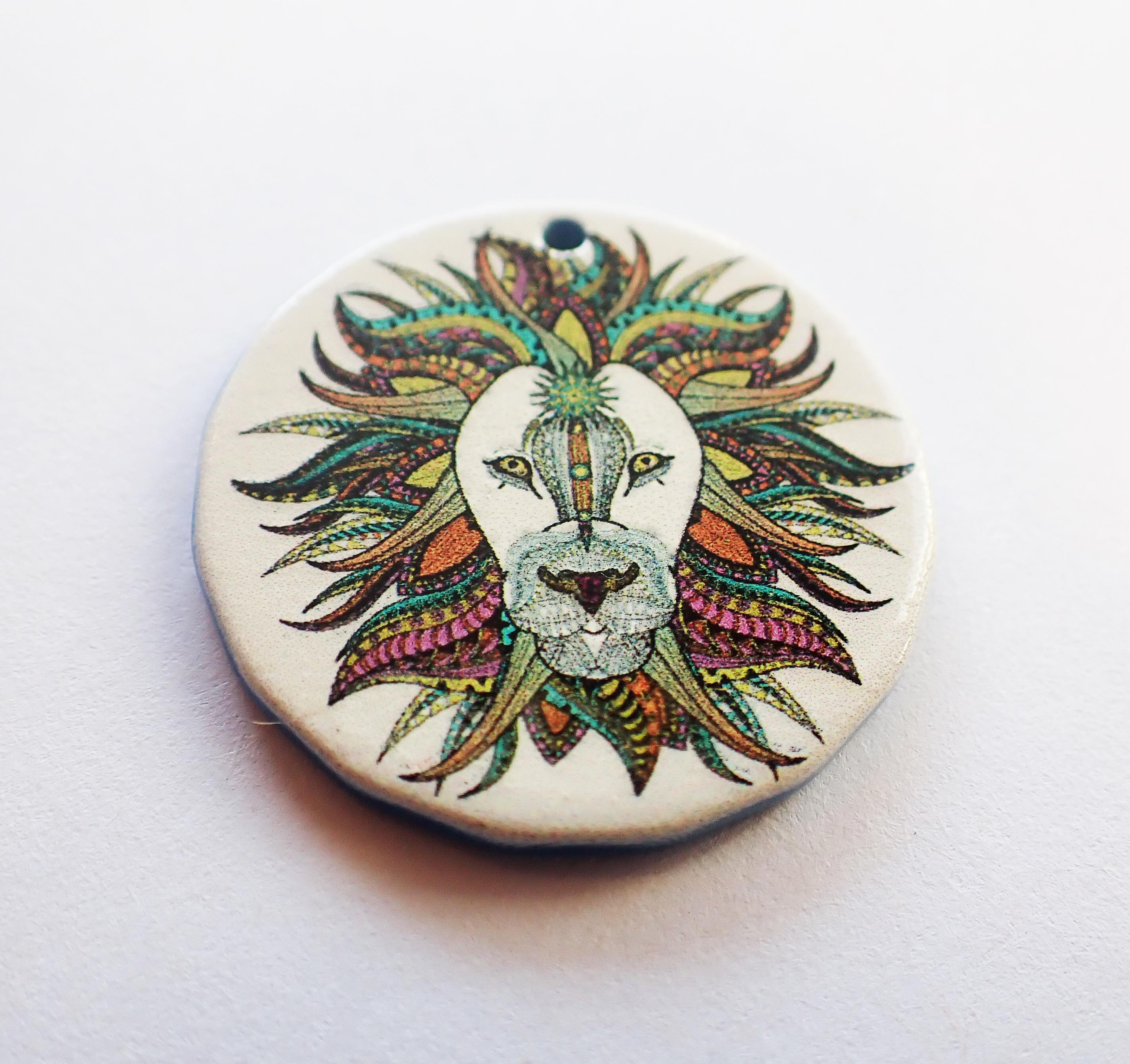 4 - Aslan Lion 28mm Charms, Multi Color Acrylic Pendant, One Side ...