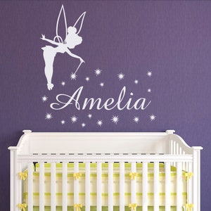 Fairy Name Wall Decal, Baby Girls Nursery Decor, Little Princess Personalized Decals, Nursery Decal For Girls Bedroom, Nursery Wall Art M061