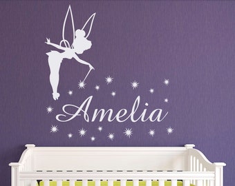 Fairy Name Wall Decal, Baby Girls Nursery Decor, Little Princess Personalized Decals, Nursery Decal For Girls Bedroom, Nursery Wall Art M061