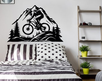 Väggdekor med mountainbike: Dekor för äventyrscykling för tonårsrum och man cave