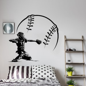 Baseball Wall Decal, Sports Wall Art, Basketball Vinyl Stickers, Baseball Player, Playroom Decor, Teens Room Wall Art, Home Decor F207