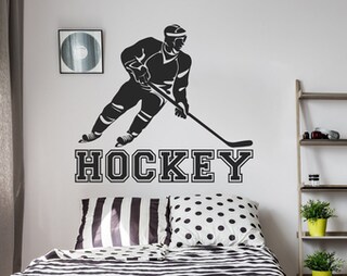 Kiwistar Adesivo Murale Cane Hockey Su Ghiaccio - Wall Sticker 60x49 Cm, Rimovibile Per Pareti Lisce, Regalo Originale