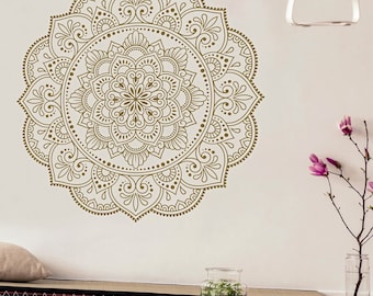 Lotus Mandala Vinyl Wall Decal: Bohemian Bedroom Decor F160