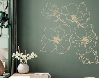 Poppy Flower Wall Decal, Floral Wall Decor, Floral Wall Art, Poppy Flower Stickers, Plants Decor, Flowers, Floral Corner, Nature Decor F114