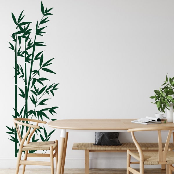 Asian Style Bamboo Wall Decal, Asian Bamboo Vinyl Stickers, Bamboo Stalks Decal, Modern Art Decor, Wilde Nature Style Decor, Gift F196