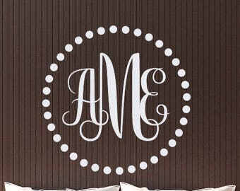 Monogram Wall Decor - Personalized Letters Wall Decal - Family Wall Decal - Nursery Initials Wall Decal - Monogram Wall Decal Initial {027}