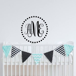 Monogram Wall Decal, Personalized Letters Vinyl Sticker, Family Wall Art, Nursery Initials Wall Decor, Monogram Sticker Initial, Gift {027}