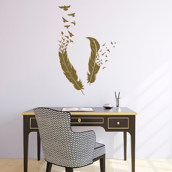 Feather Wall Decals Etsy