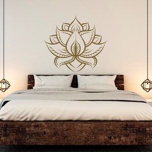 Lotus Flower Wall Decal: Boho Yoga Studio Decor C135