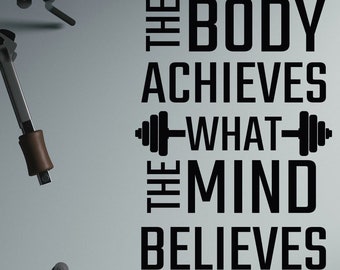 Motivational Sports Quote Vinyl Decal: Gym Wall Art F49