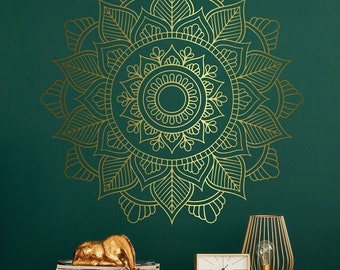 Mandala Wall Decal: Boho Zen Vinyl Sticker, Yoga Studio & Meditation Room Decor F182