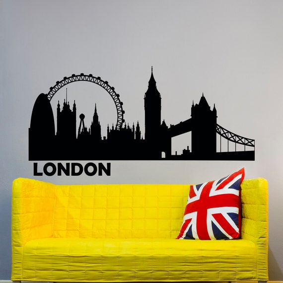 Londra Skyline parete City Silhouette Gran Etsy
