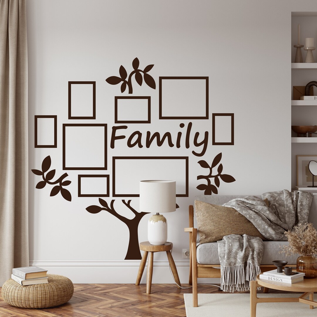 Family Tree With Photo Frames Wall Decal, Home Decor, Family Tree Vinyl ...